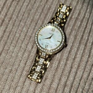 Seiko Women's Gold Watch with Crystal Details